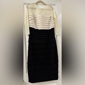 Elegant Black and Off White Women's Dress
